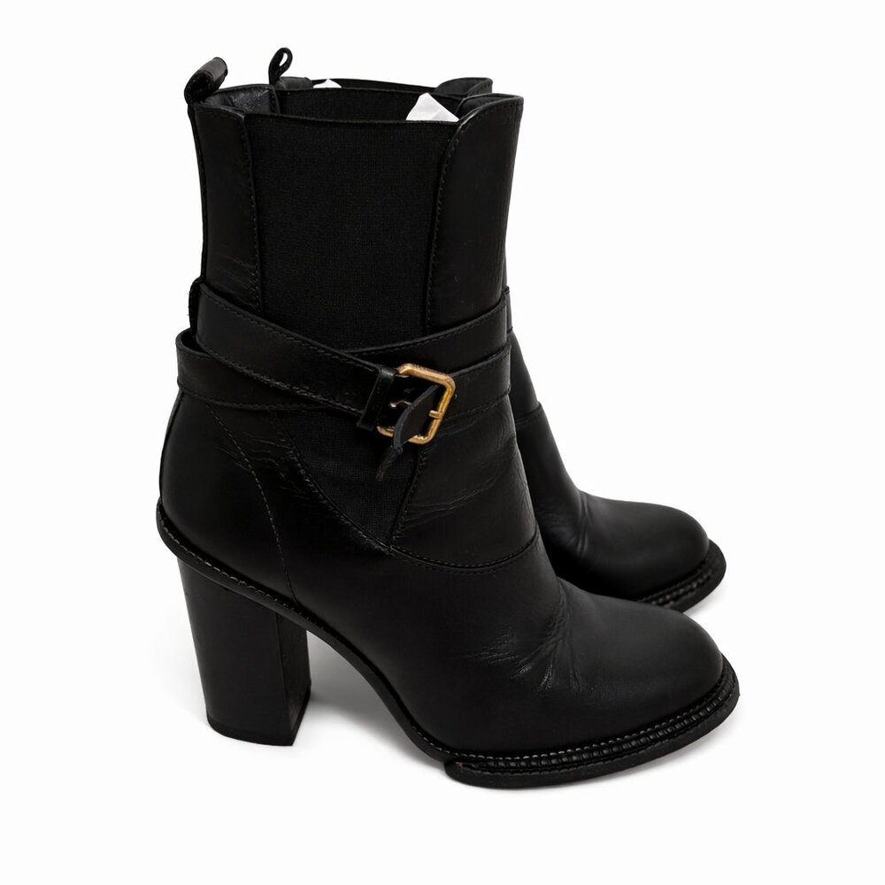 Derek Lam Black Leather Chelsea Booties – EU 39 – Block Heel Ankle Boots – Made - Picture 3 of 5